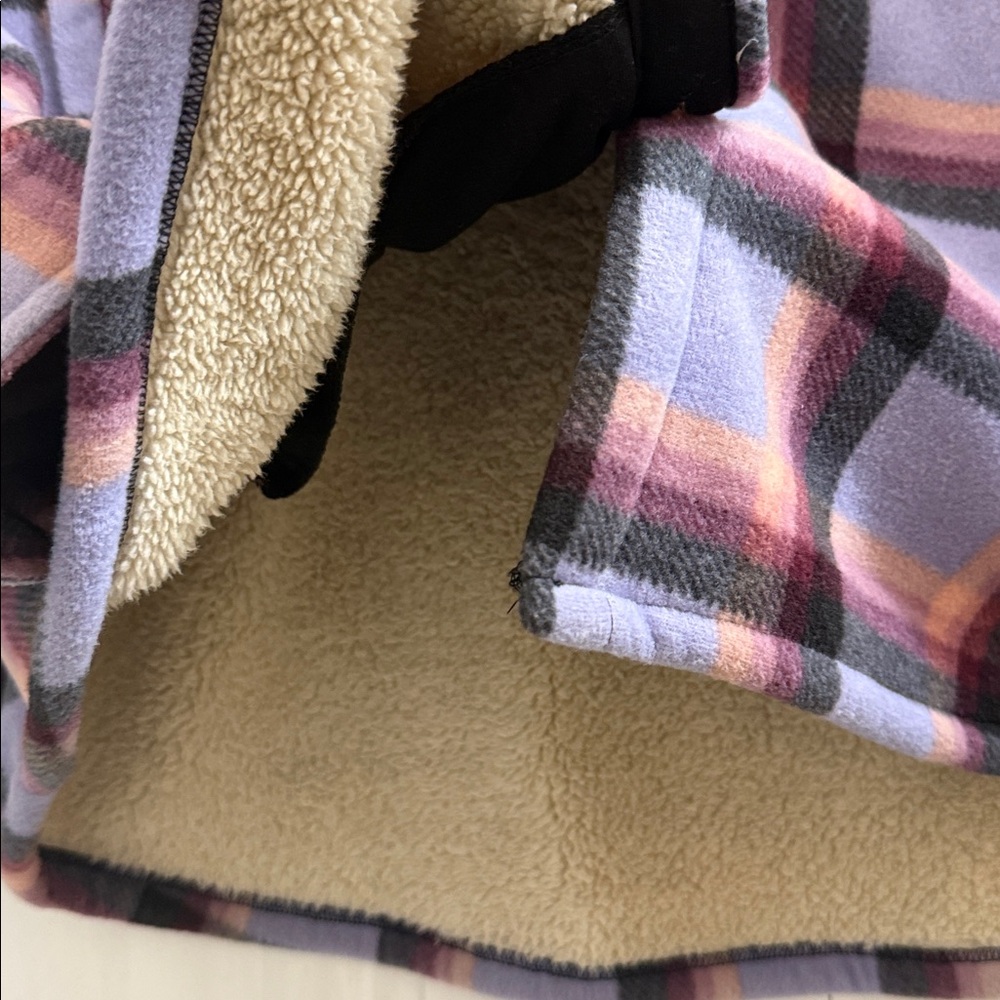 SAGE Collective purple & Lavender Plaid Fleece Jacket with Sherpa Lining XXL - Picture 5 of 9